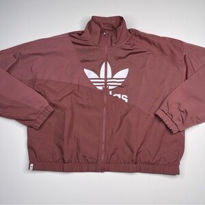 Adidas Track Jacket Full Zip Trefoil Mauve Outdoor Athletic Street Running New